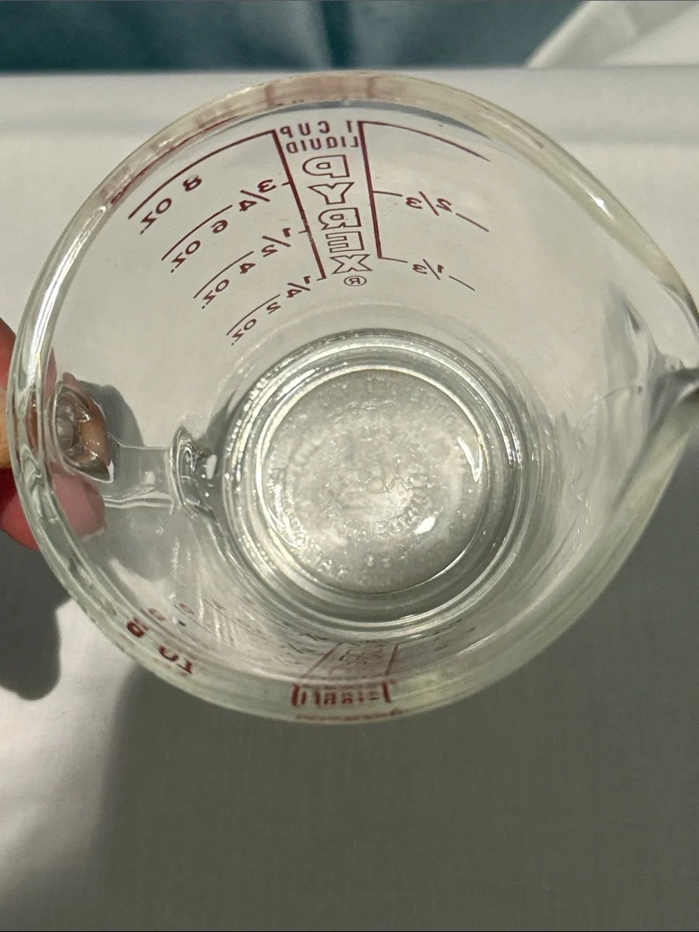 Vintage 1950s-60s Pyrex 1 Cup Measuring Cup 508 Closed D Handle Made in USA!